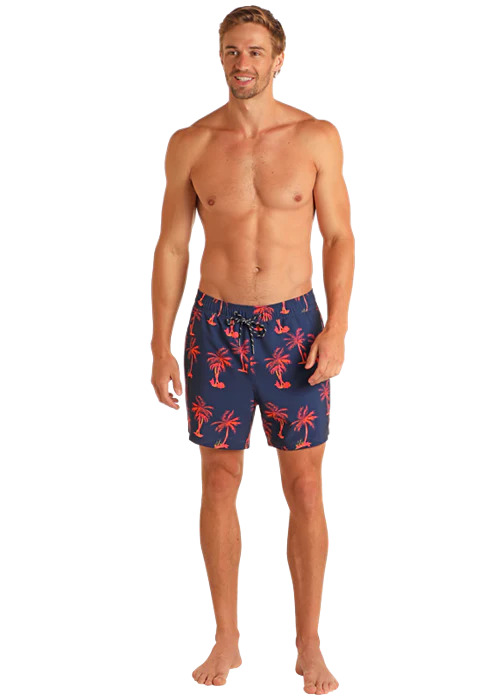 Palm Print Volley Swim Shorts - Image 3