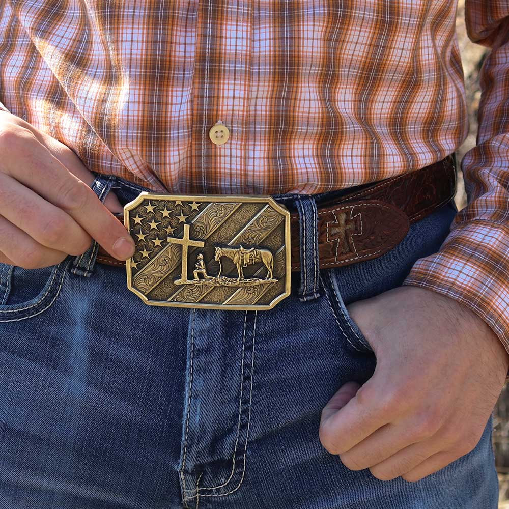 Patriot Christian Cowboy Attitude Belt Buckle - Image 2