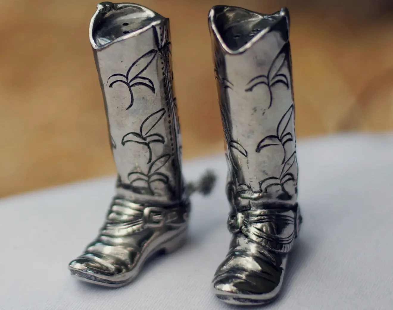 Pewter Cowboy boot Salt & Pepper set