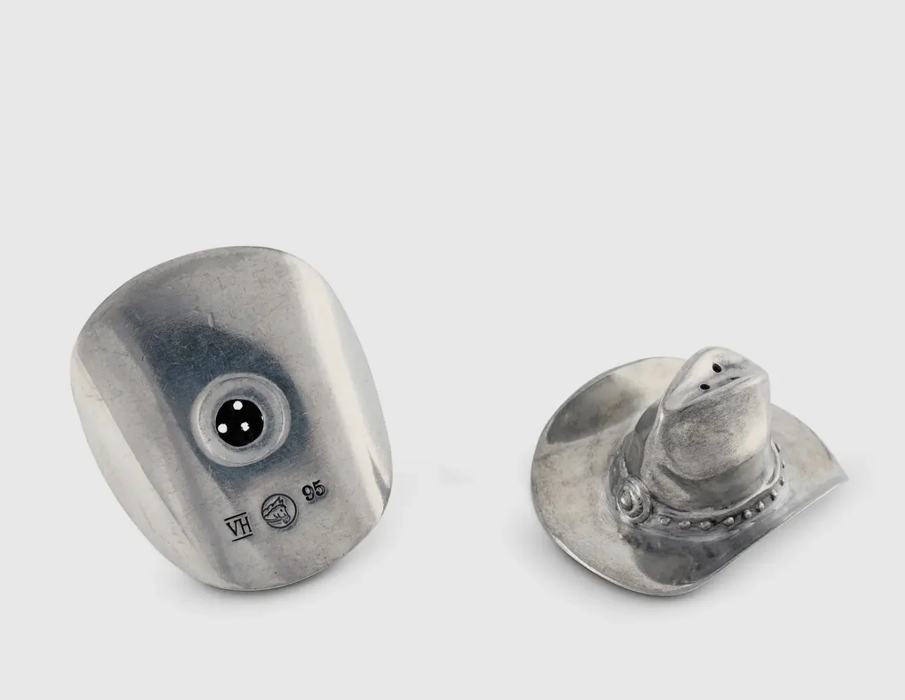 Pewter Cowboy hat Salt & Pepper shakers - Image 3