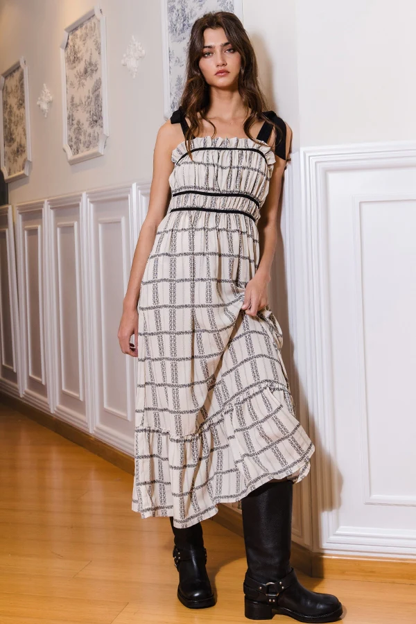 Pretty In Plaid Midi Dress - Image 3