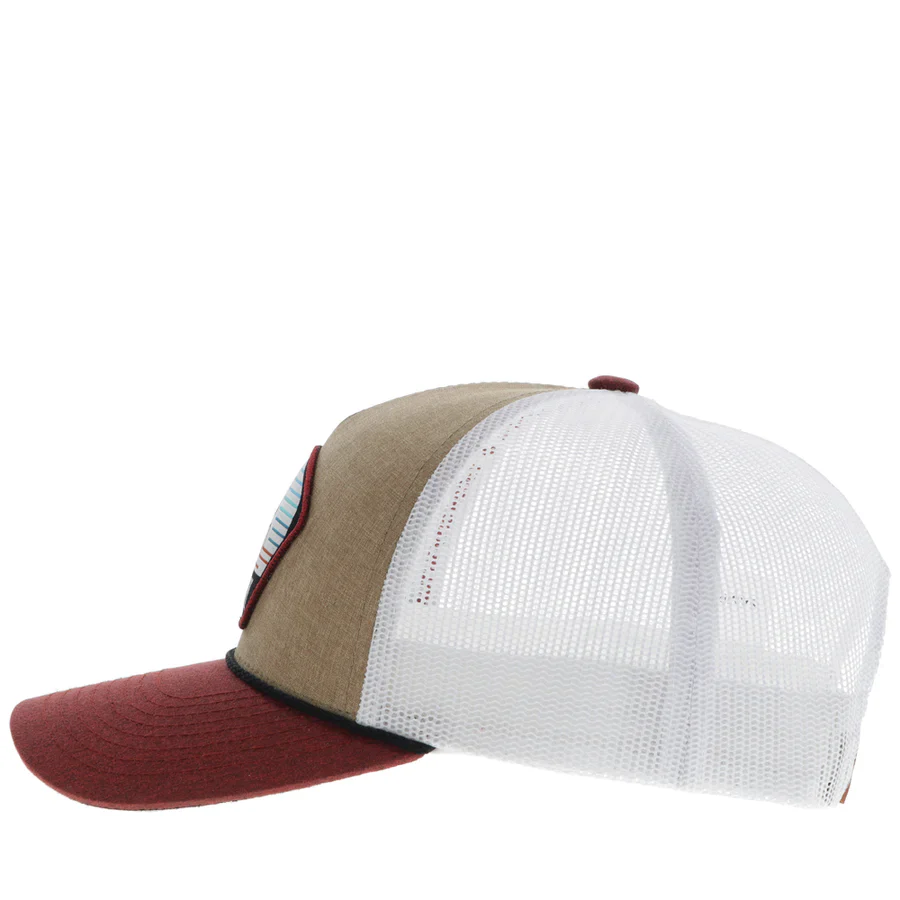 Punchy Hat Tan/White With Blue/Rust Patch - Image 3