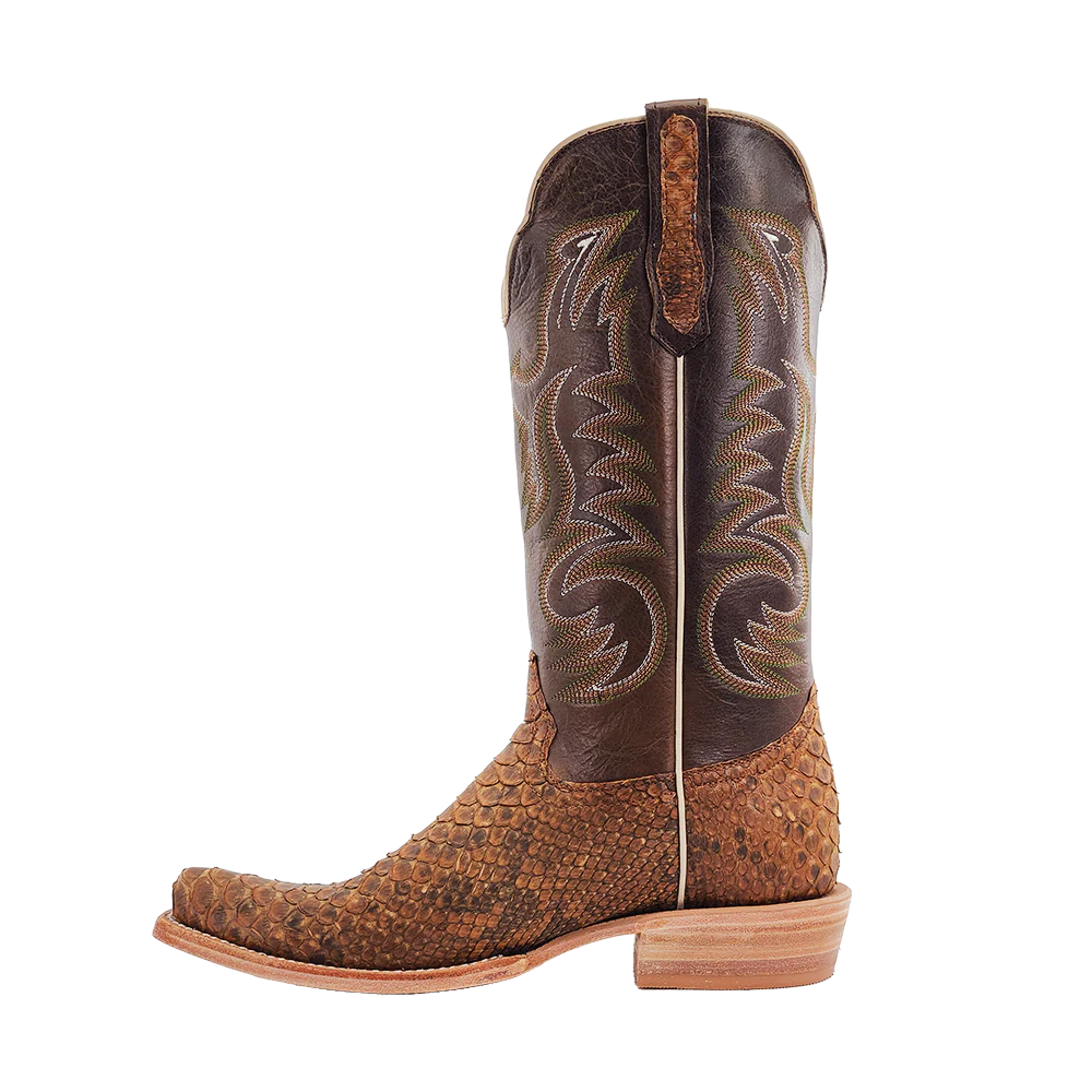 R. Watson Beige Sueded Back Cut Python Boots - Image 4