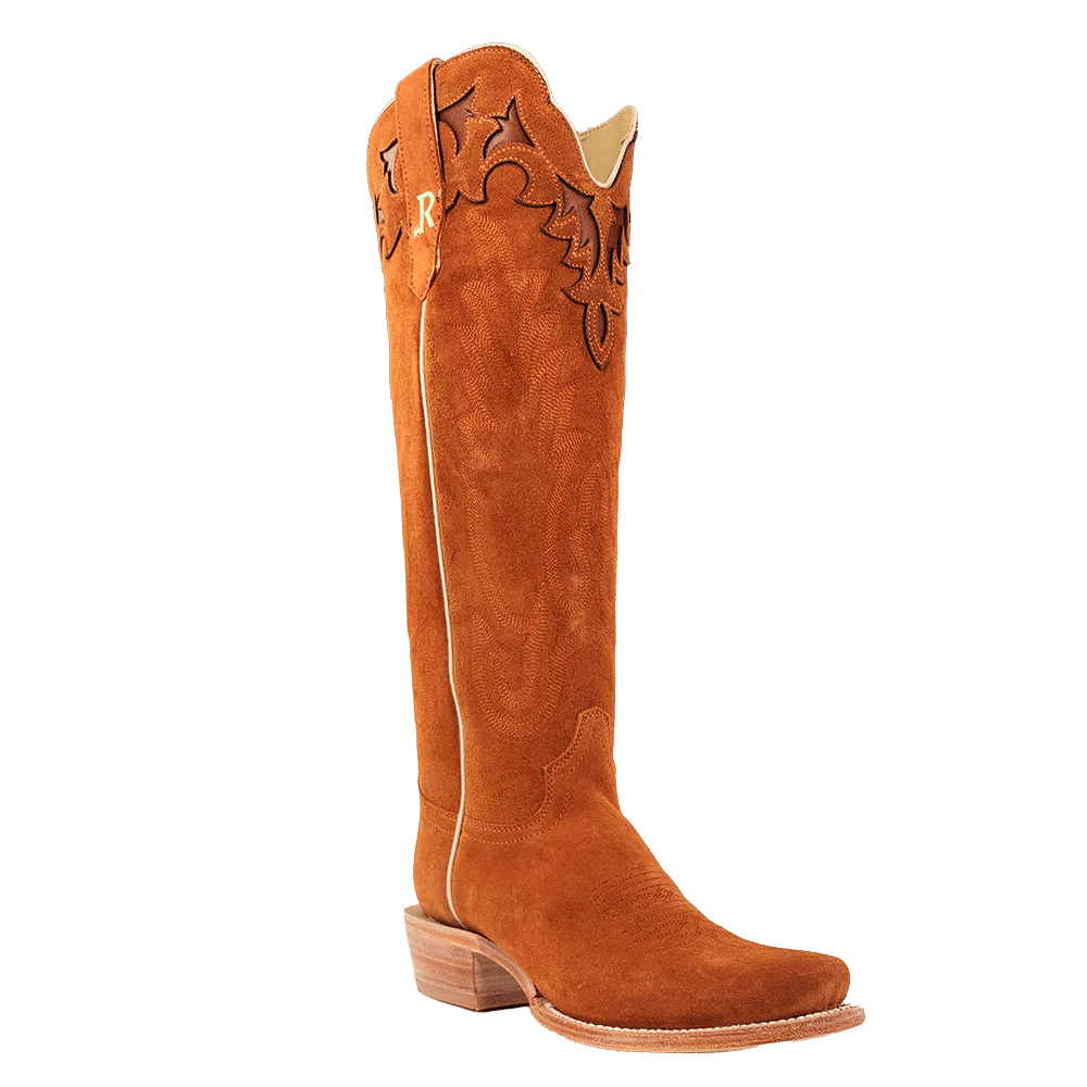 R. Watson Ginger Roughout Narrow Square Toe Boot