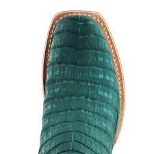 R. Watson Nubuck Turquoise Caiman Women's Boots - Image 3