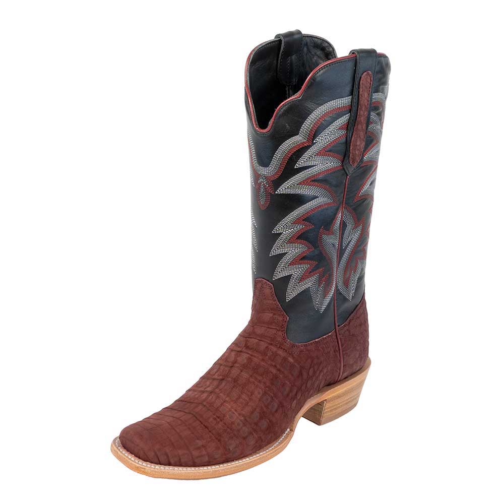 R. Watson Nubuck Rhubarb Caiman Men's Boots - Image 2