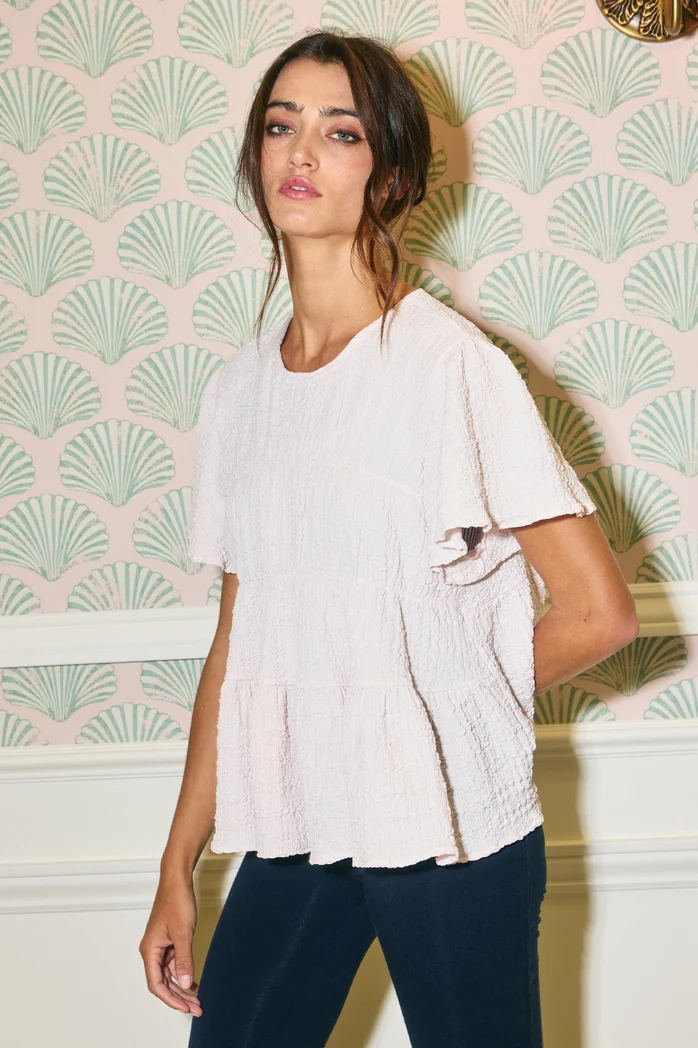 Raelynn Ruffle Cream Babydoll Top - Image 3