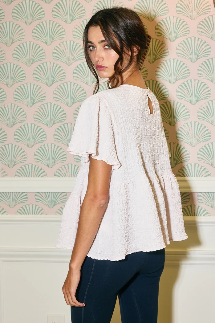 Raelynn Ruffle Cream Babydoll Top - Image 5