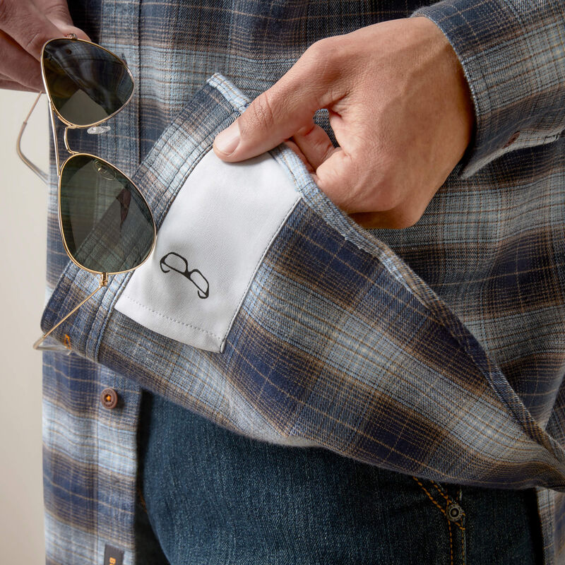 Final Sale ✨ Rebar Flannel Dura Stretch Work Shirt - Blue Khaki - Image 3