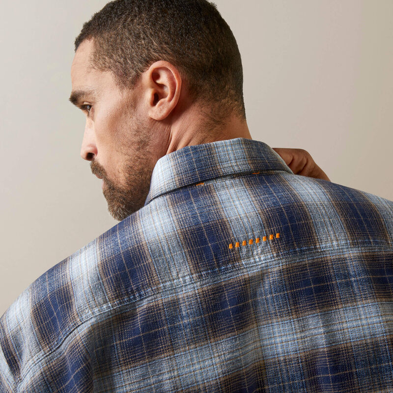 Final Sale ✨ Rebar Flannel Dura Stretch Work Shirt - Blue Khaki - Image 4