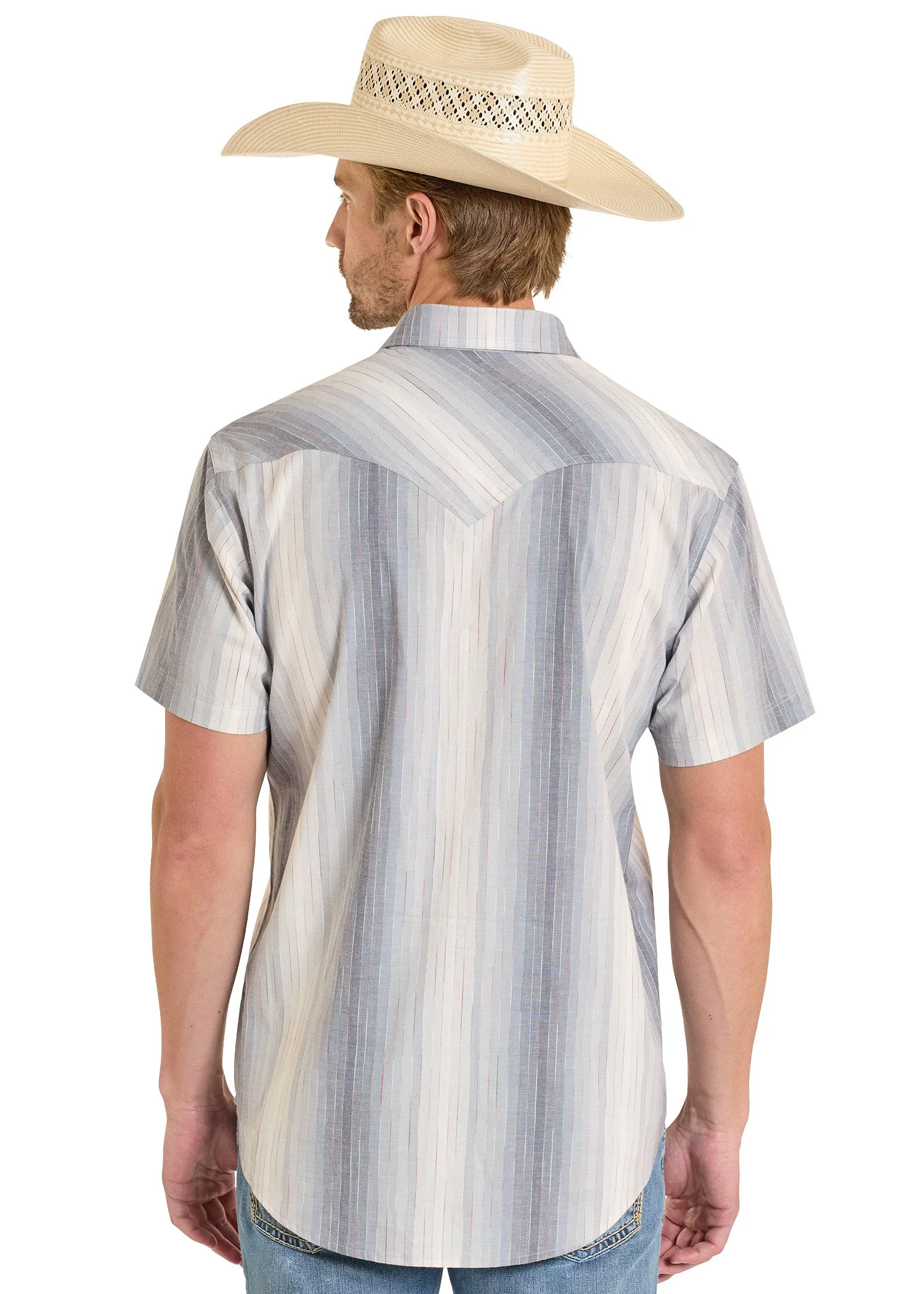 Retro Blue Stripe Men's Snap Up - Image 2