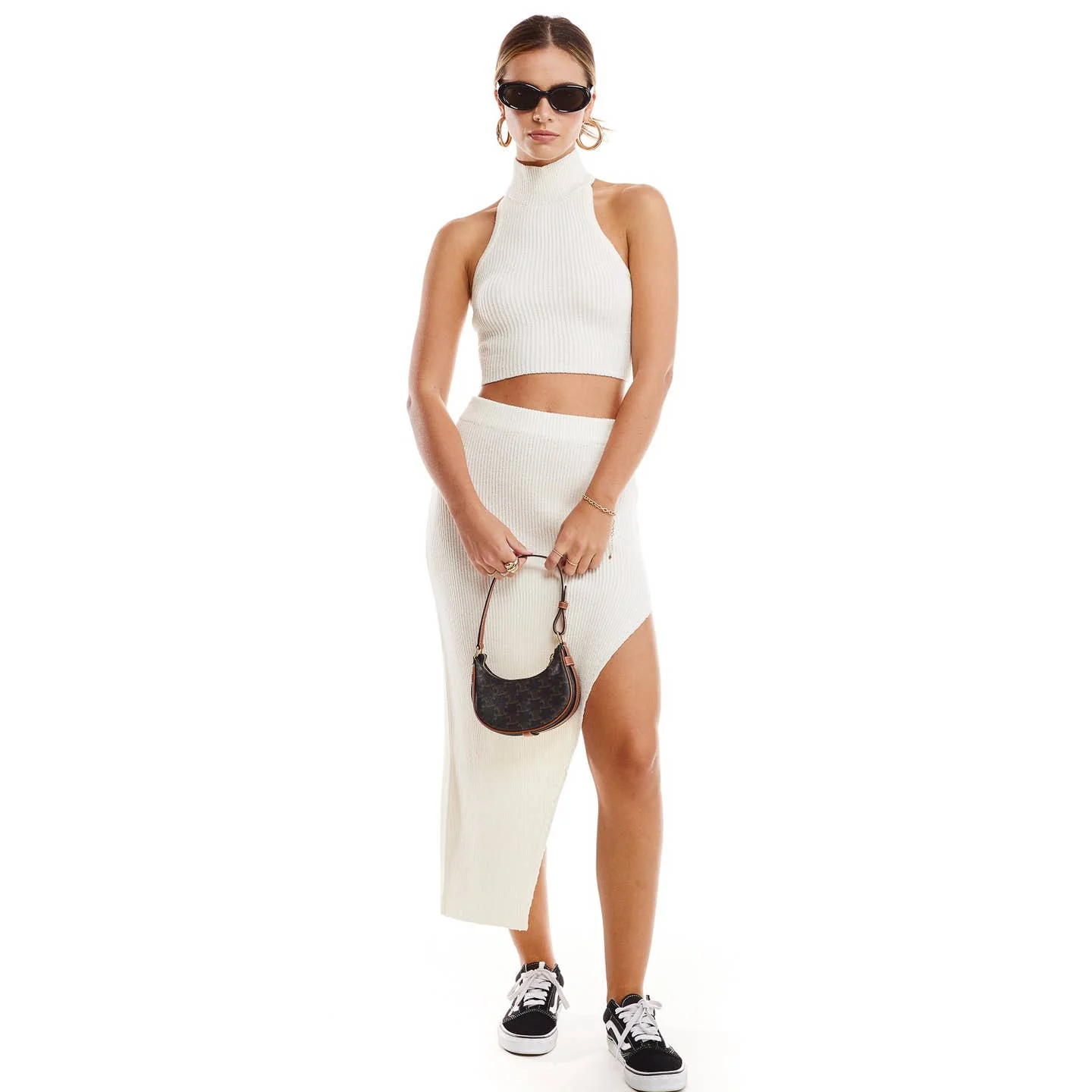Riviera Cream Tank Top & Midi Skirt Set - Image 2