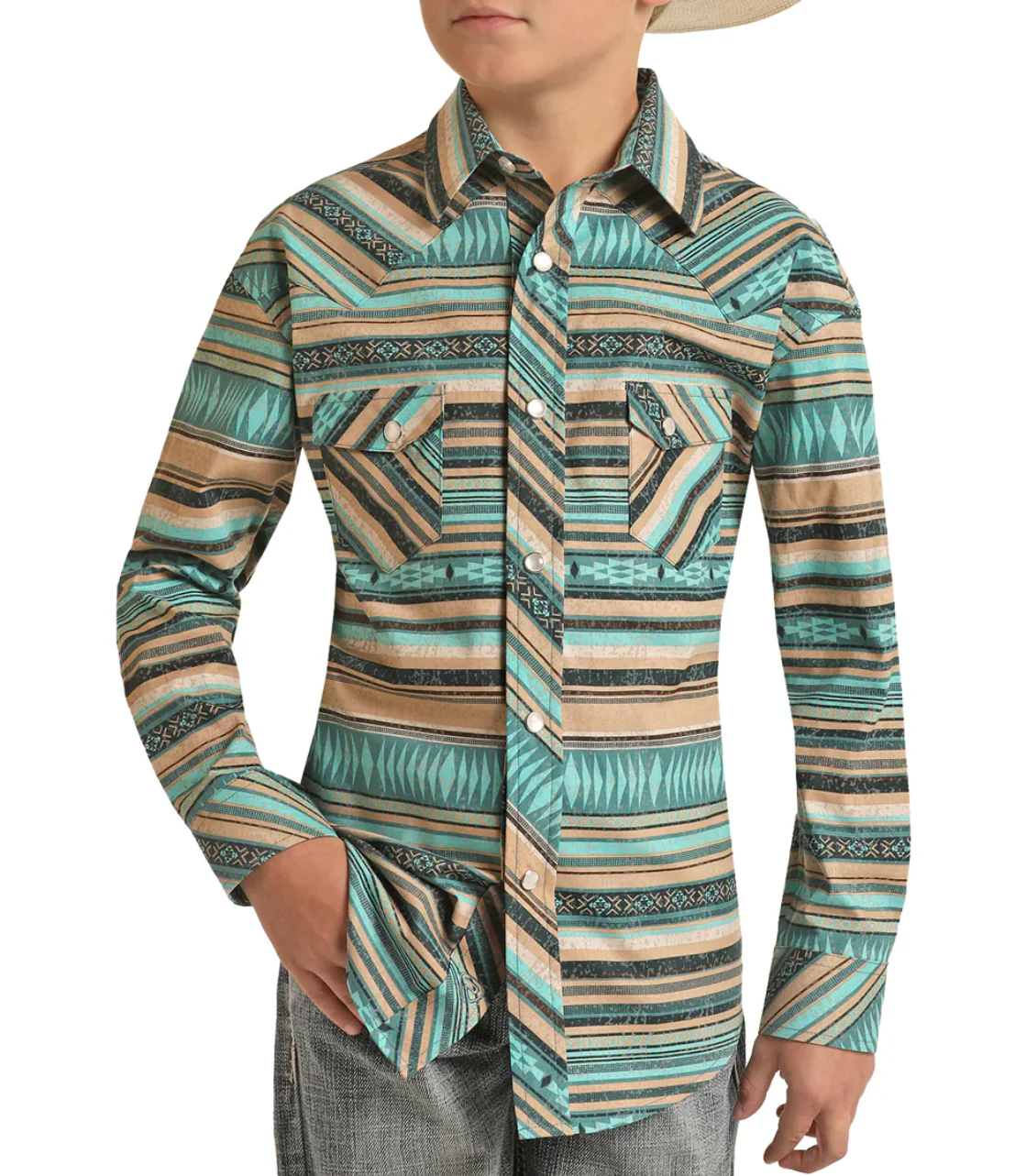 Final Sale ✨Aztec Stripe Boy's Snap Up - Image 2