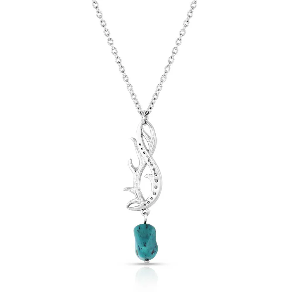 Rooted in Stone Silver Antler Necklace - Image 3