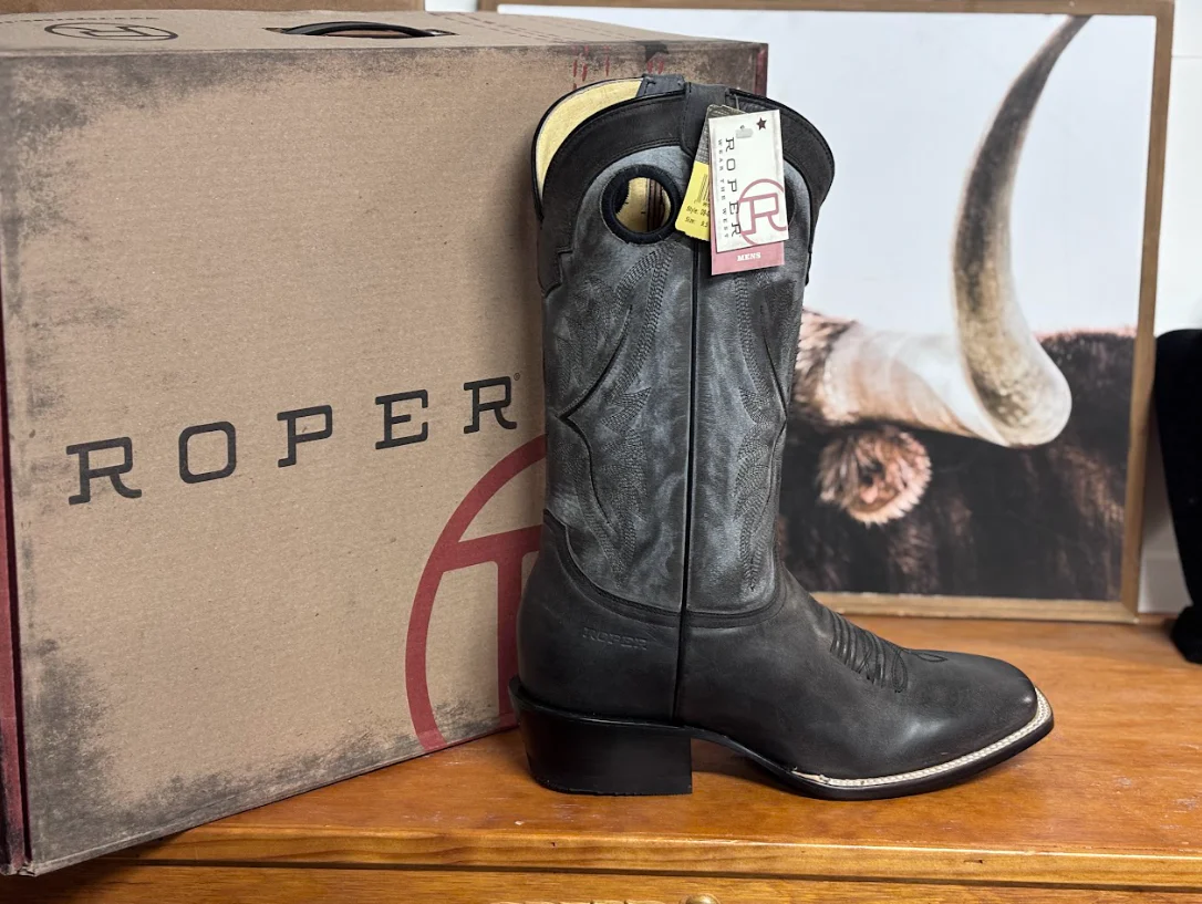Roper Burnish Black Men's Boots - Image 2