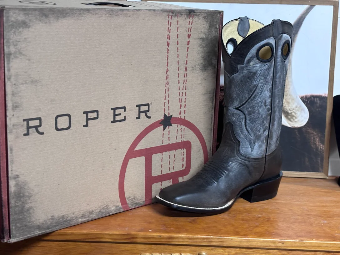 Roper Burnish Black Men's Boots - Image 3