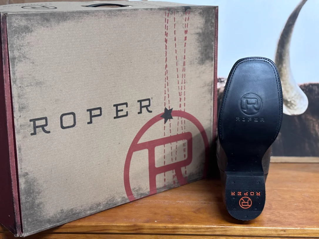 Roper Burnish Black Men's Boots - Image 4