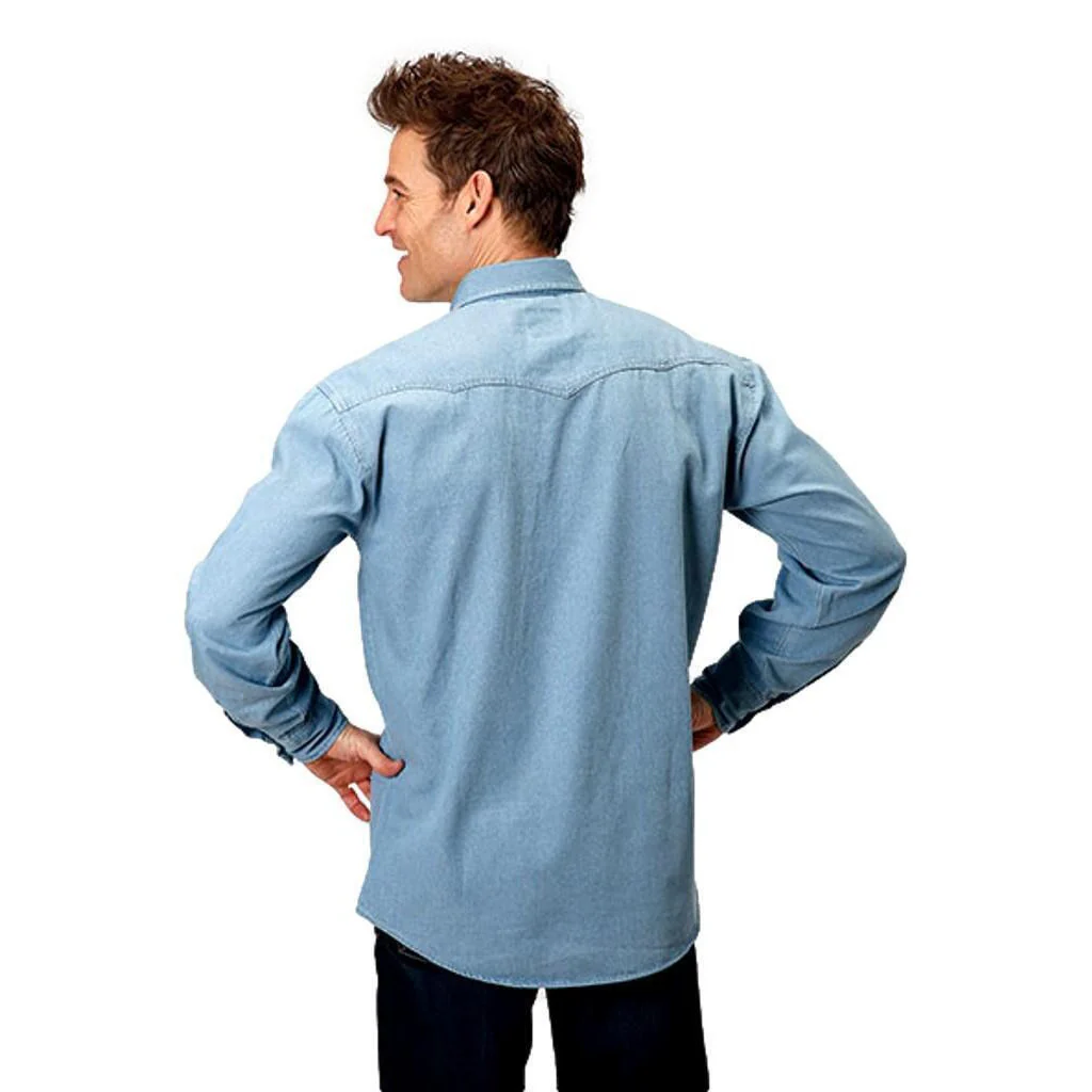 Final Sale ✨ Roper Men’s Light Blue Denim Snap Up - Image 2