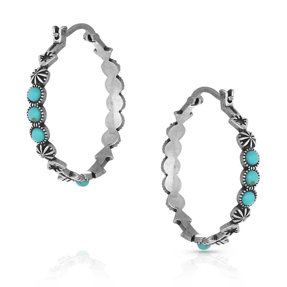 Round N Round Turquoise Hoop Earring - Image 2