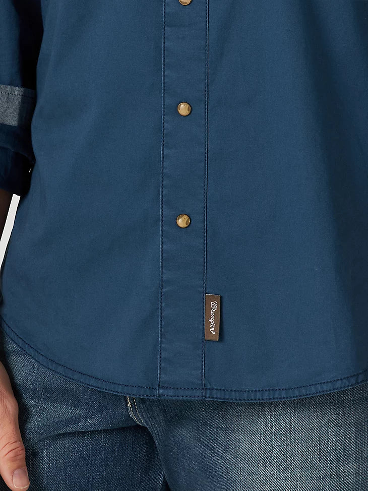 Final Sale ✨Sawyer Wrangler Solid Deep Sea Men's Snap Up - Image 3