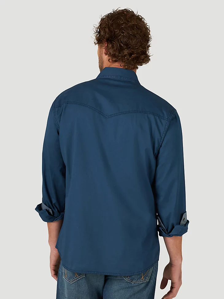 Final Sale ✨Sawyer Wrangler Solid Deep Sea Men's Snap Up - Image 4