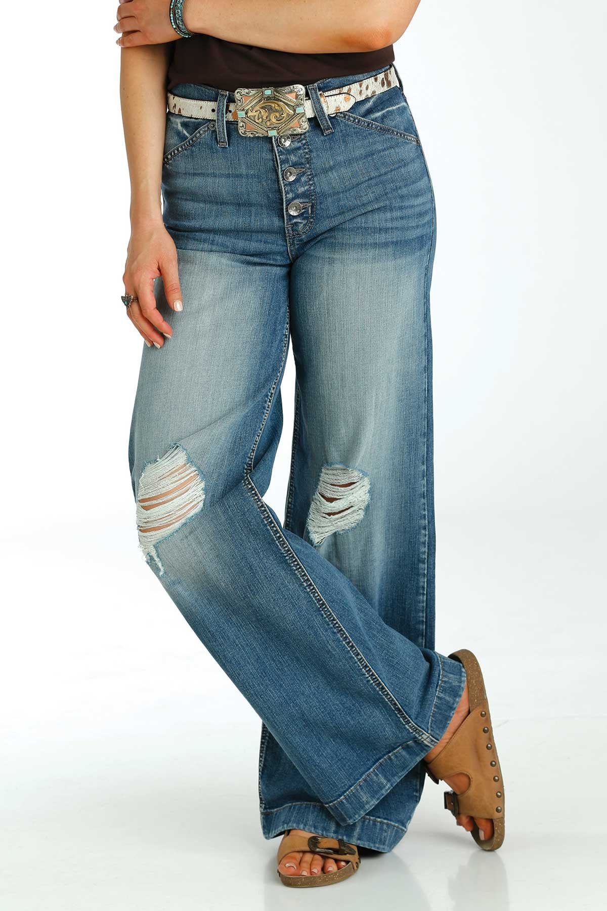 Skylar Medium Stonewash Wide Leg Jean - Image 3