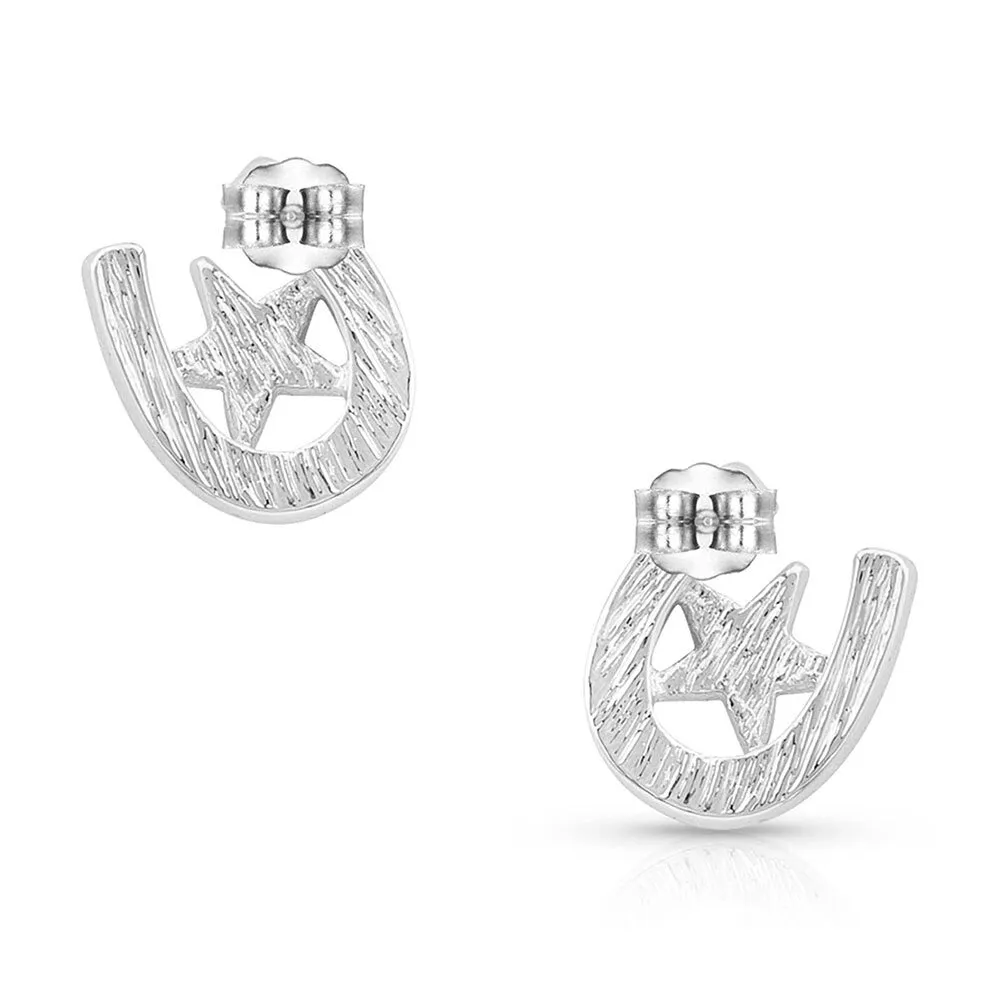 Small Stars & Horseshoe Post Earrings - Image 2