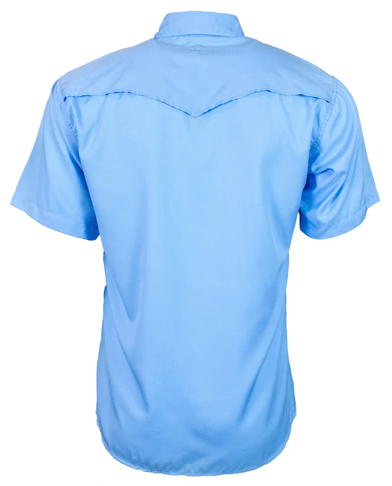 "Sol" Sky Blue Short Sleeve Pearl Snap Shirt - Image 2