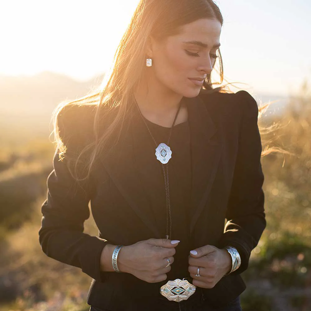 Southwest Skies Scalloped Bolo Tie - Image 2