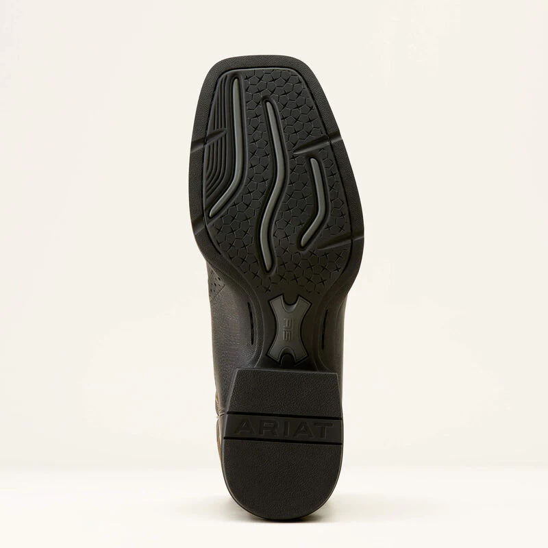 Sport Wide Square Toe Western Boot Black Deertan - Image 2