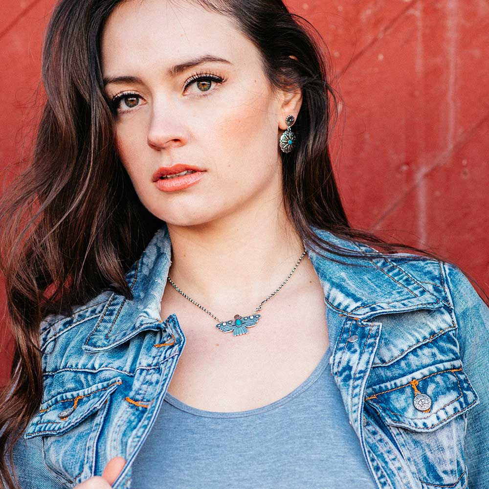 Starbrite Turquoise Coin Earrings - Image 3
