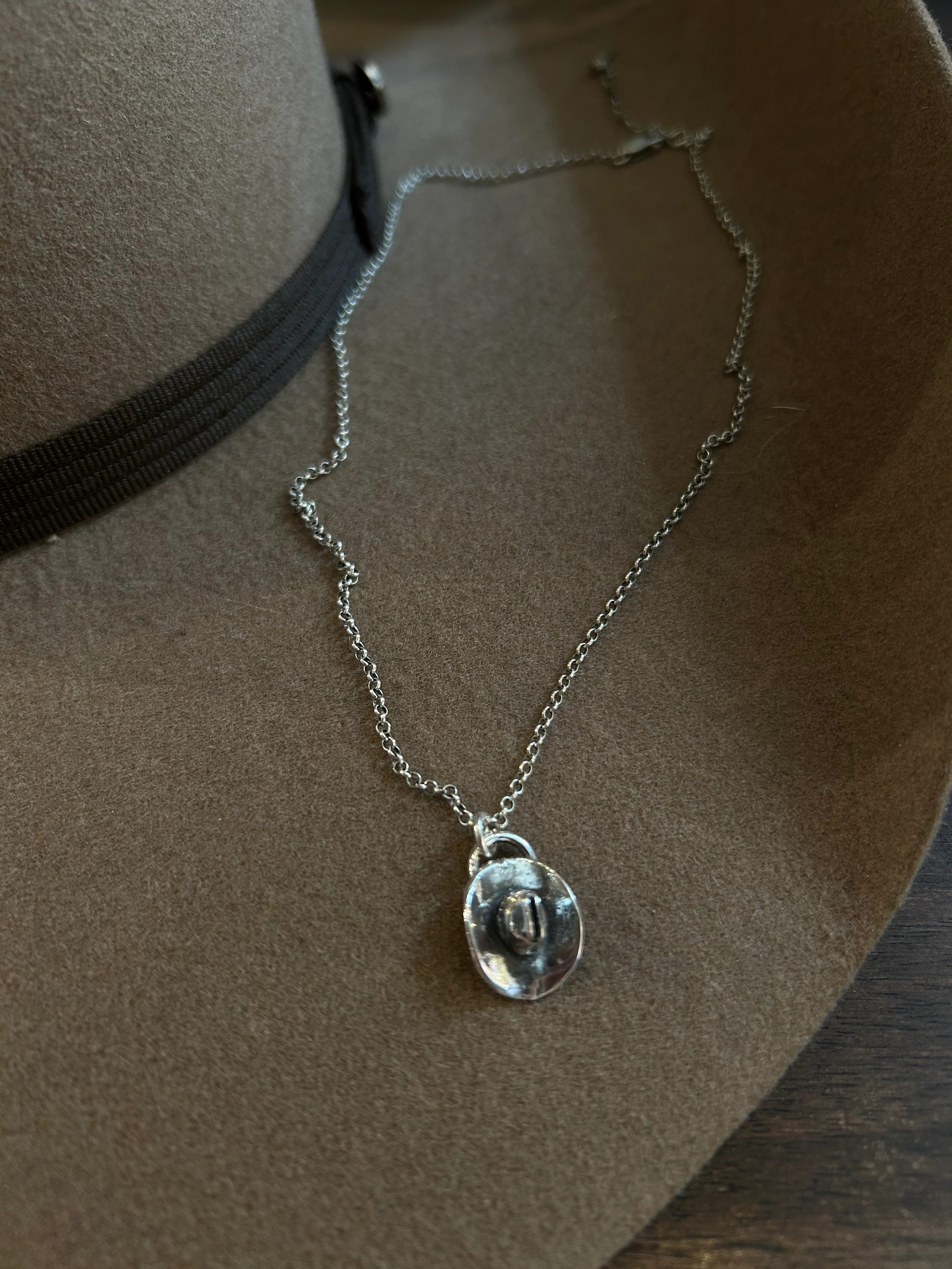 Sterling Silver Cowboy Hat Necklace - Image 2