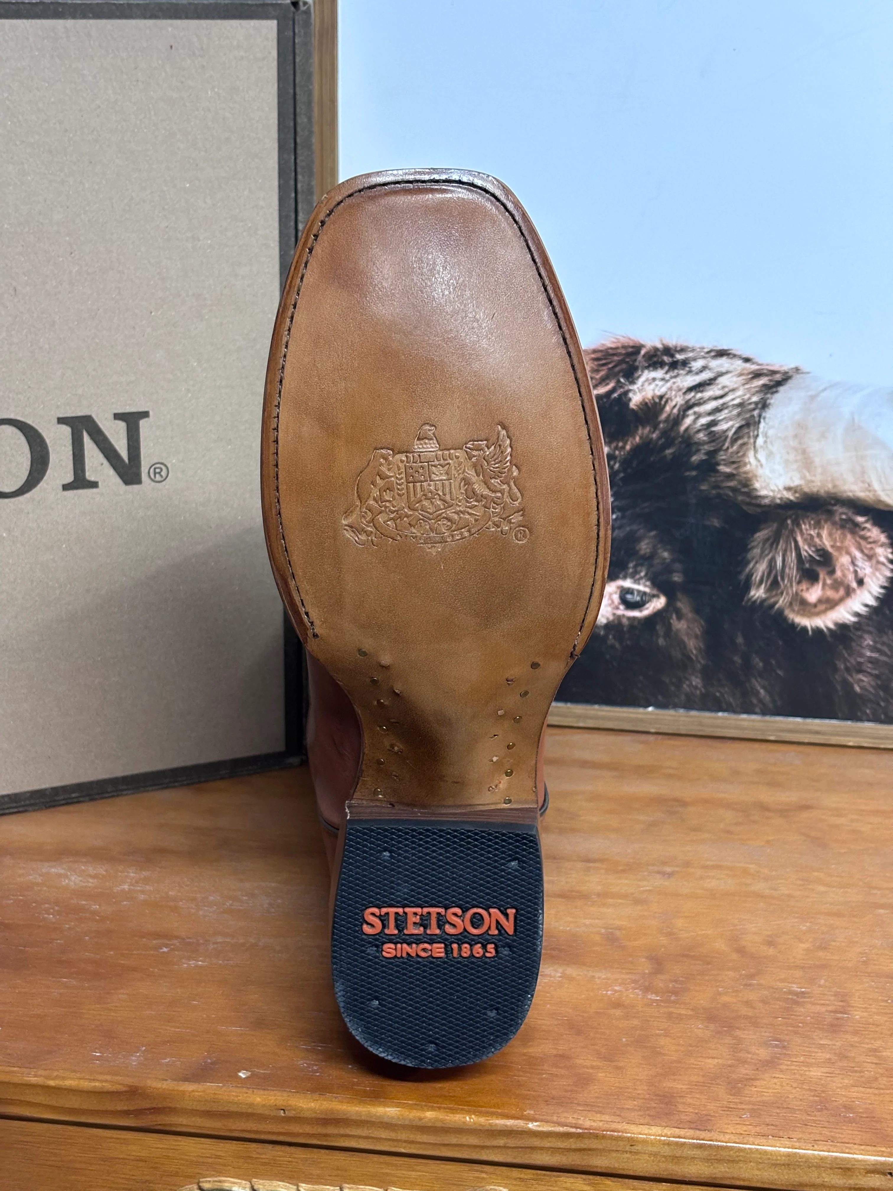 Stetson Jake Cognac & Navy Boots - Image 3
