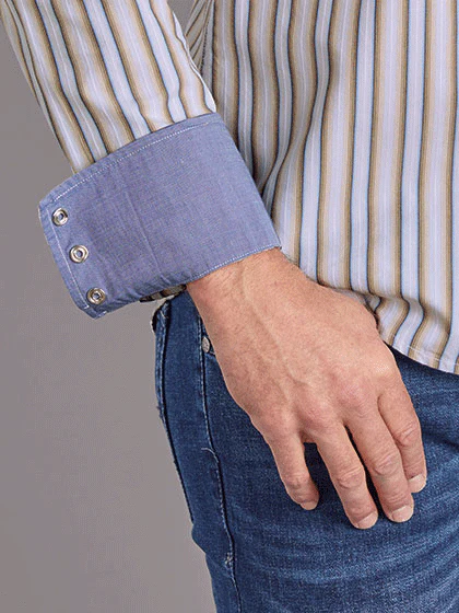 Stetson Men's Ombre Striped Long Sleeve Snap Shirt - Image 3