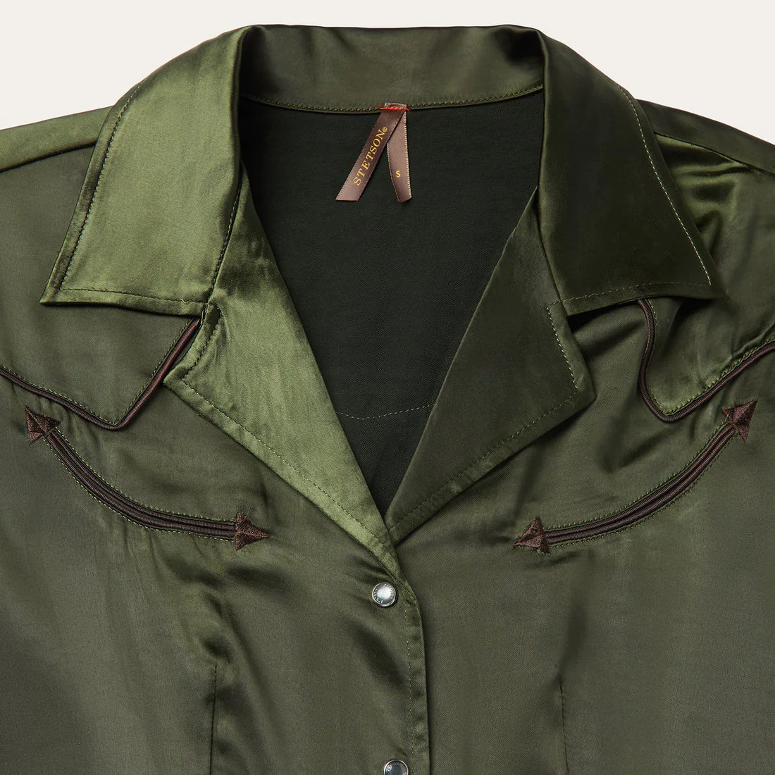 Stetson Olive Satin Dress - Image 3