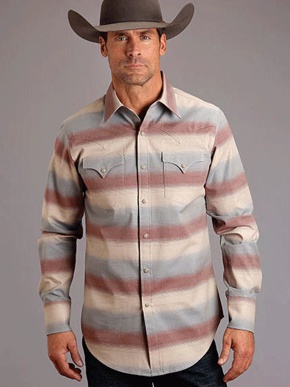 Sale ✨Stetson Ombre Stripe Twill Snap Men's Western Shirt - Image 2
