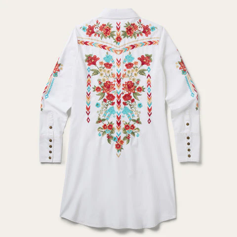 Stetson White Floral Embroidery Dress - Image 2