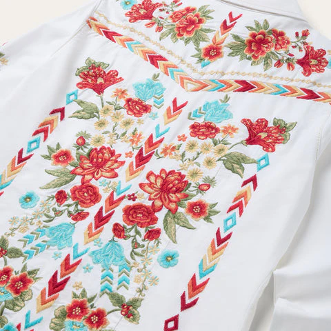 Stetson White Floral Embroidery Dress - Image 4