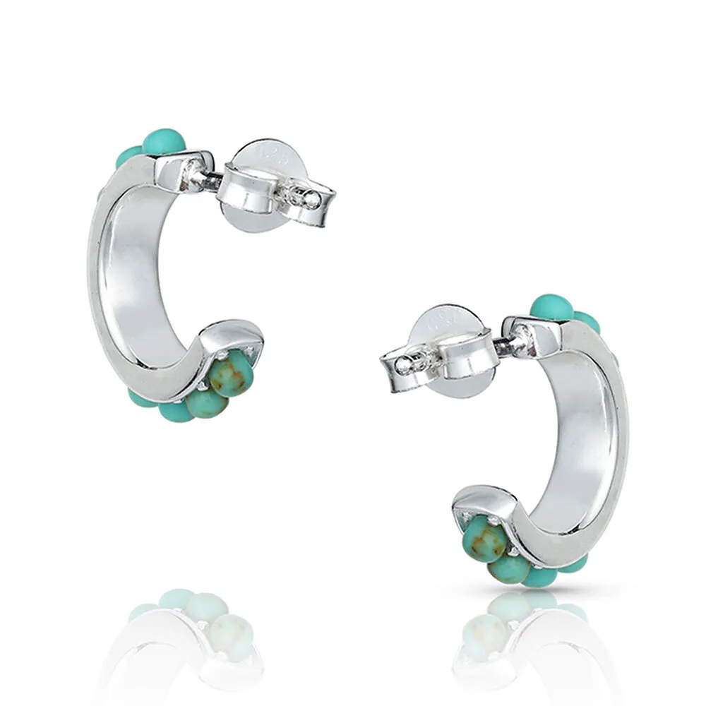 Studded In Turquoise Mini Hoop Earrings (Copy) - Image 2