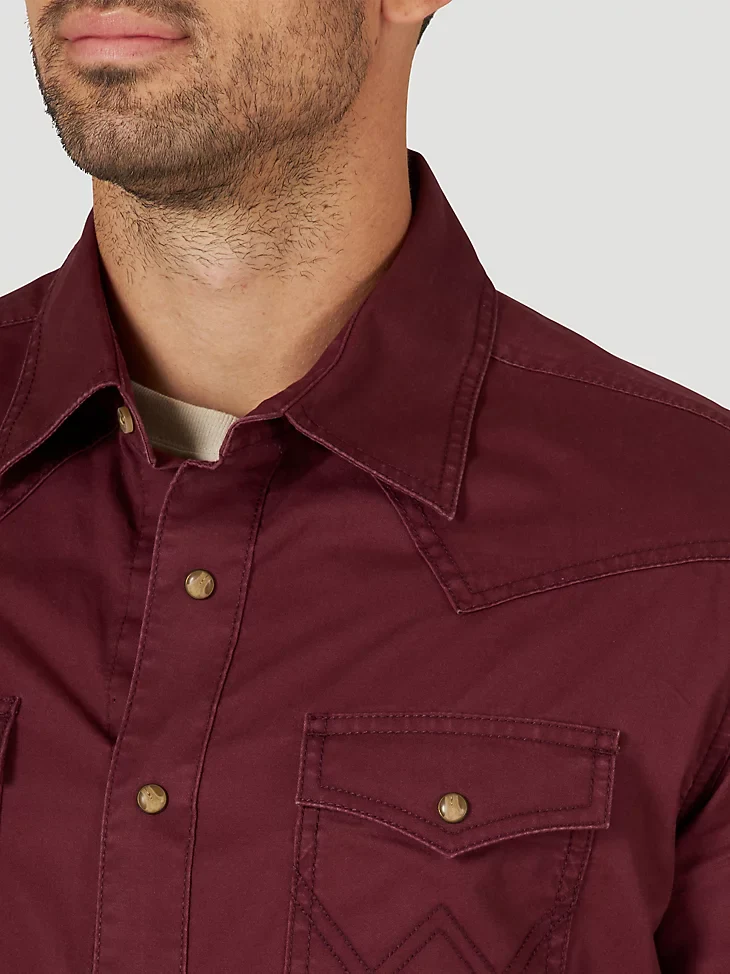 Final Sale ✨Sullivan Wrangler Solid Wine Men's Snap Up - Image 2