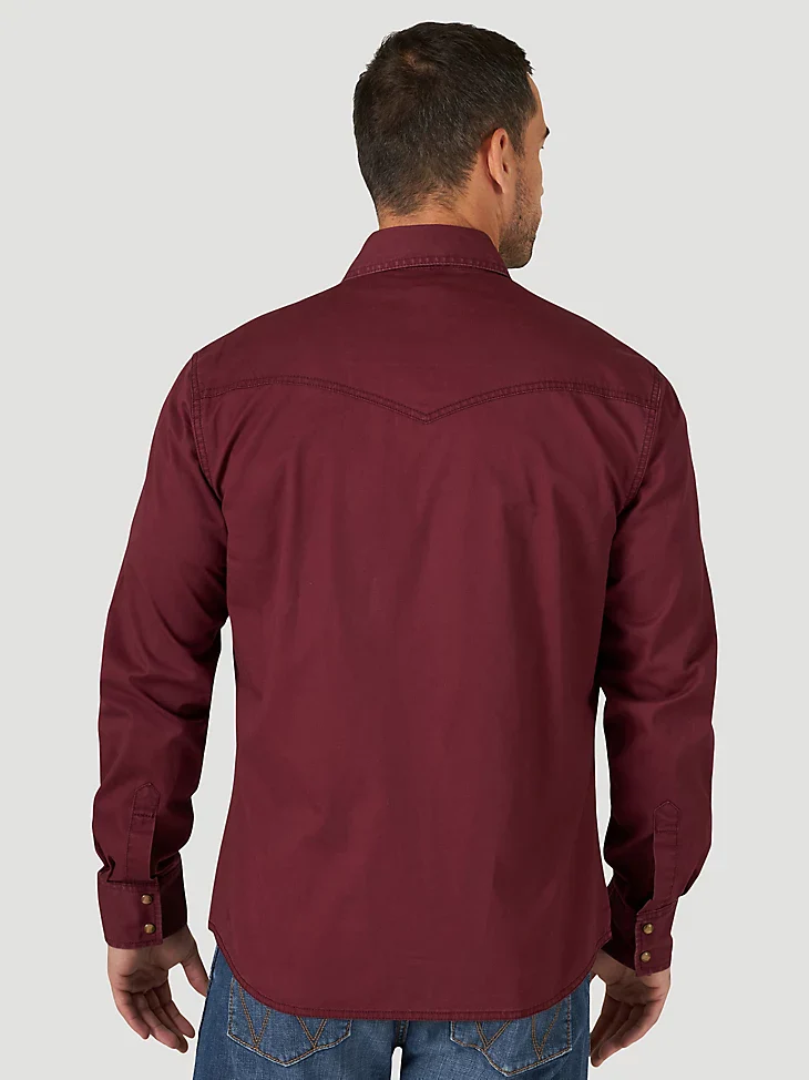Final Sale ✨Sullivan Wrangler Solid Wine Men's Snap Up - Image 3