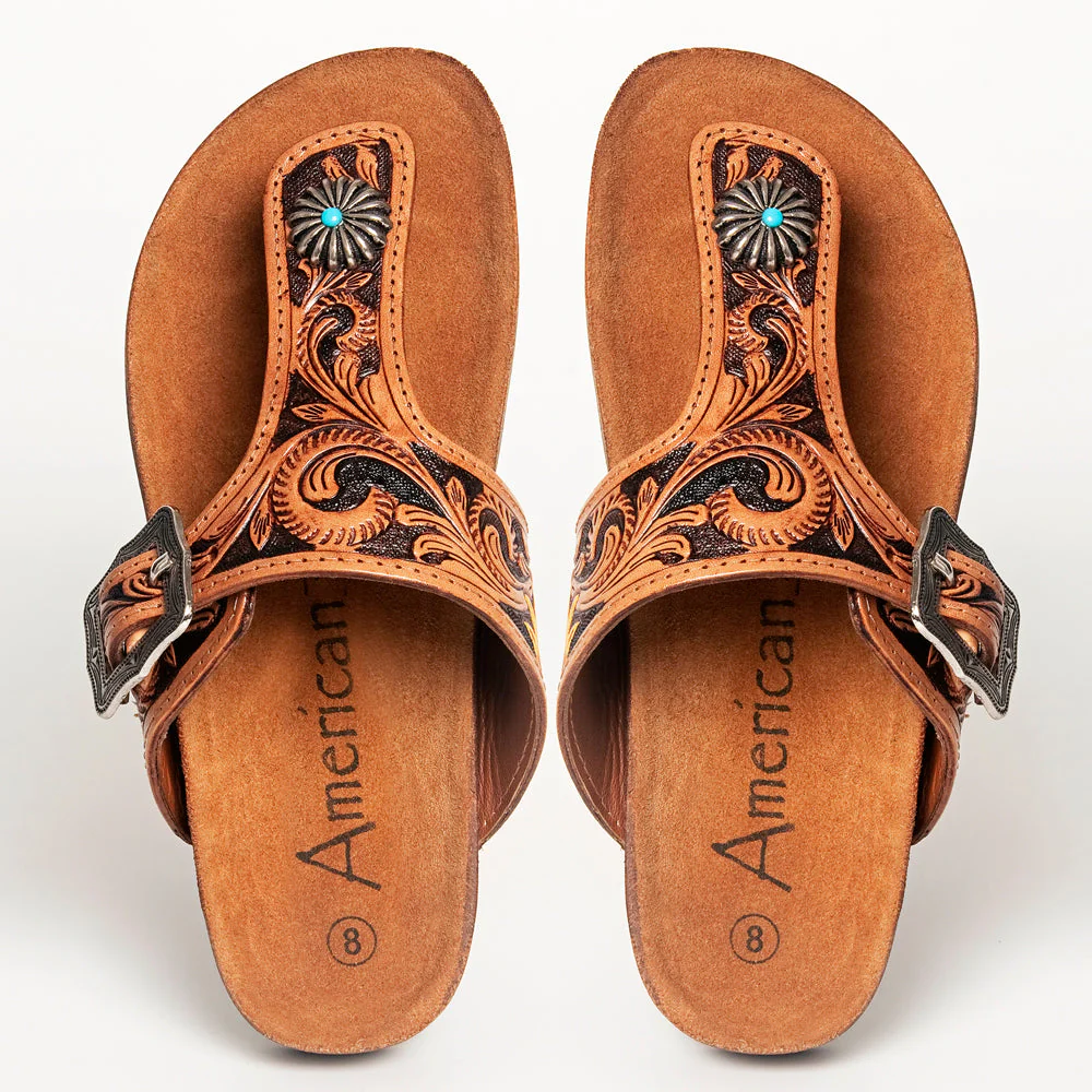 Sunflower Tooled Thong Sandals - Image 2