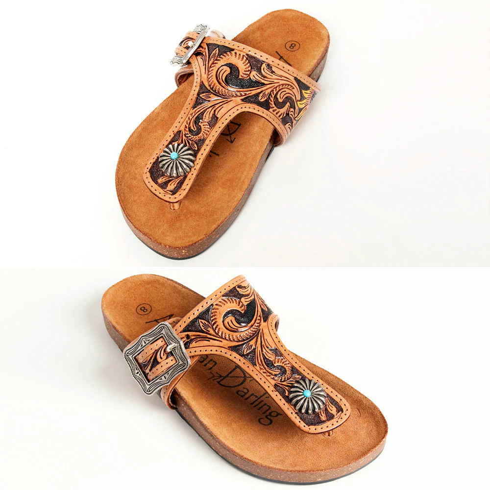 Sunflower Tooled Thong Sandals - Image 4
