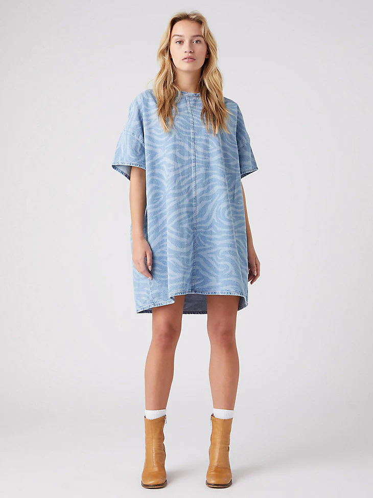 Final Sale ✨ Tami Wrangler Wild Thing Denim Women's Tee Dress - Image 2