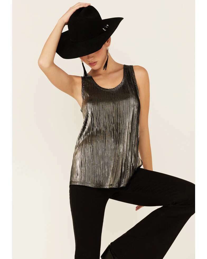Final Sale✨ Tasha Polizzi Studio Black Metallic Tank - Image 2