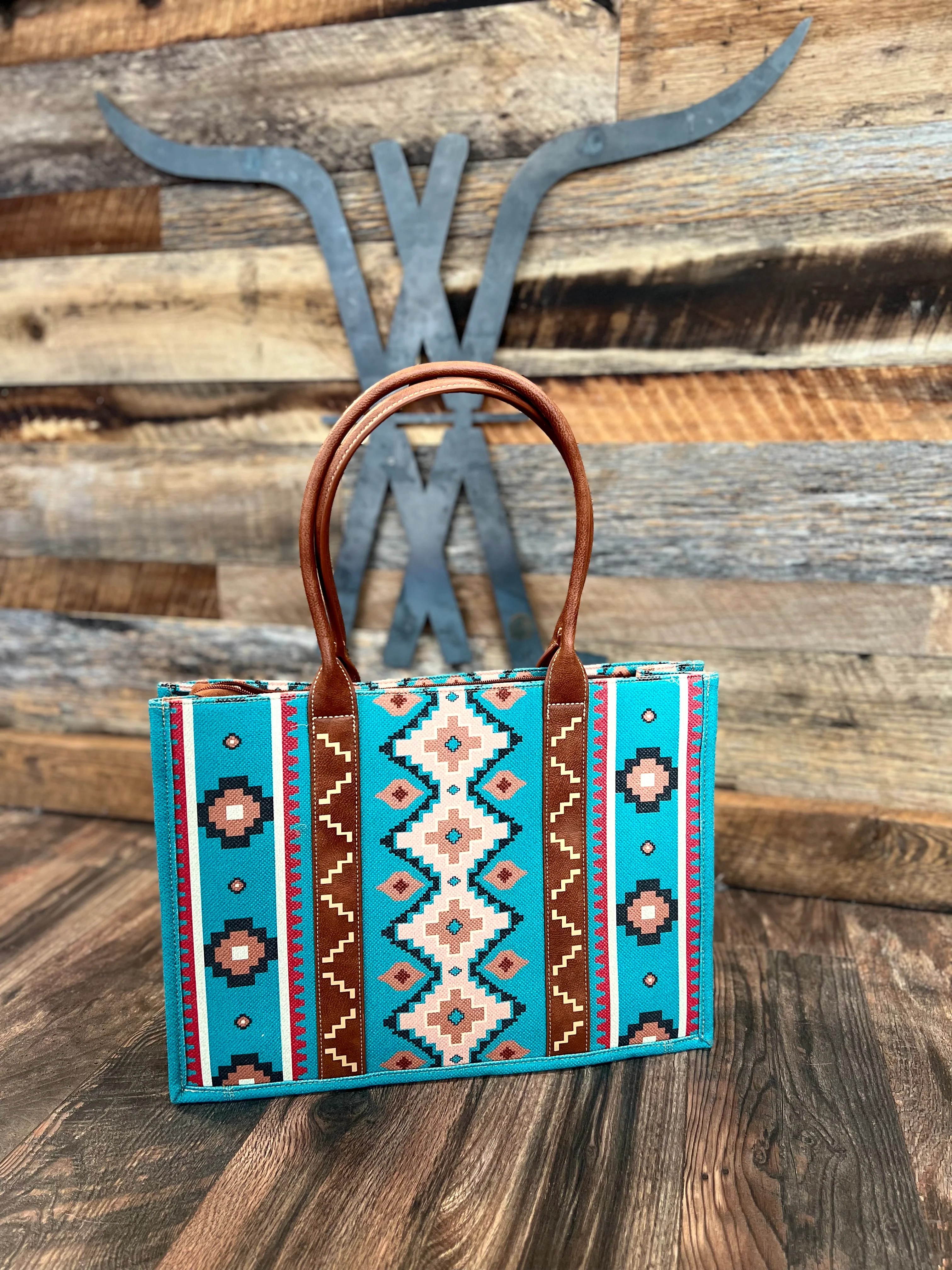 Teal Southwestern Tote - Image 2