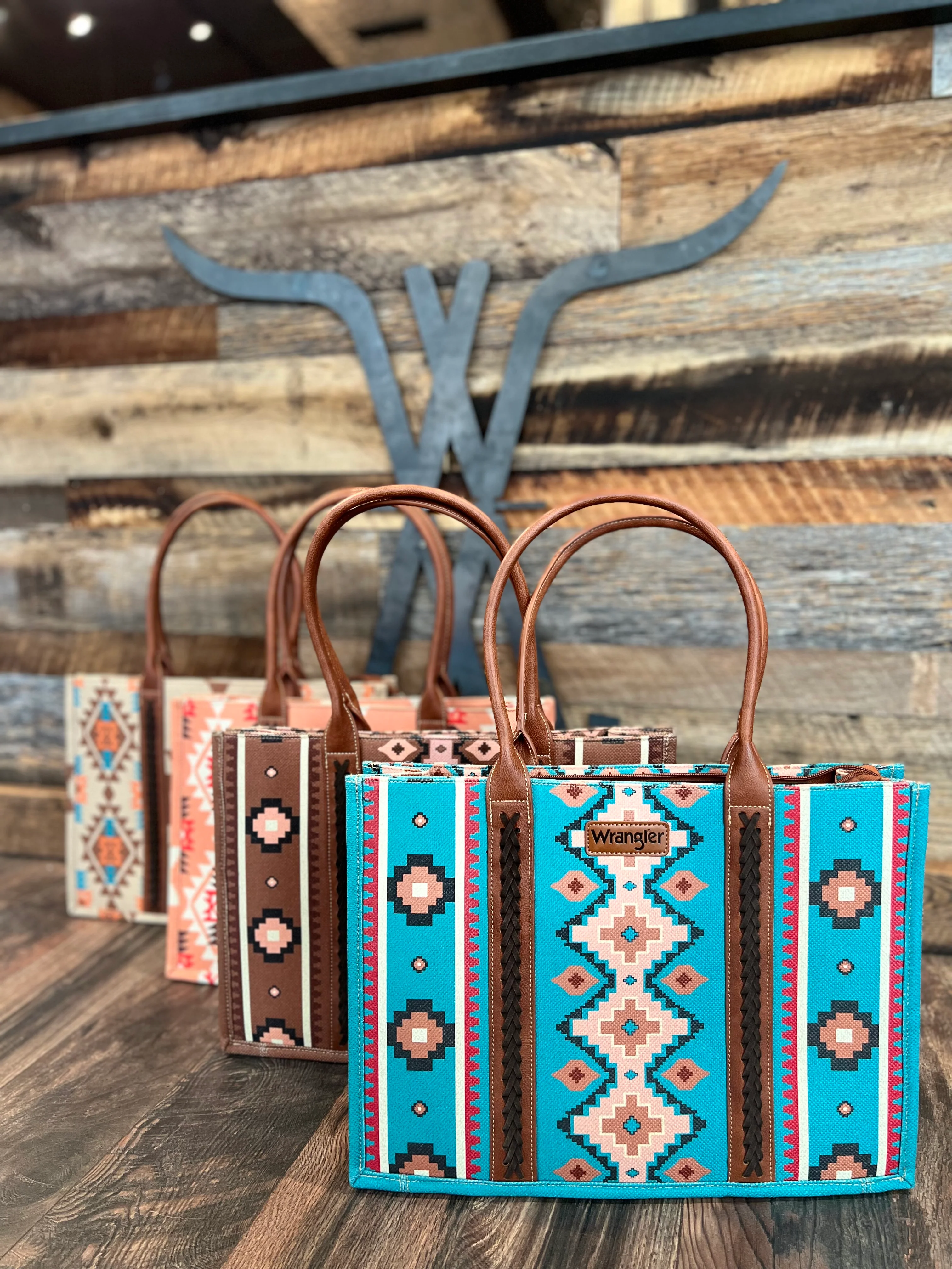 Teal Southwestern Tote - Image 3