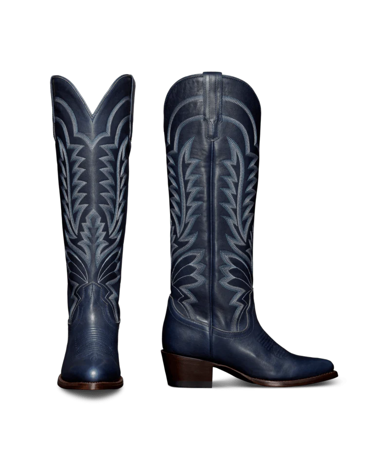 Tecovas Abby Navy Cowhide Boots - Image 2