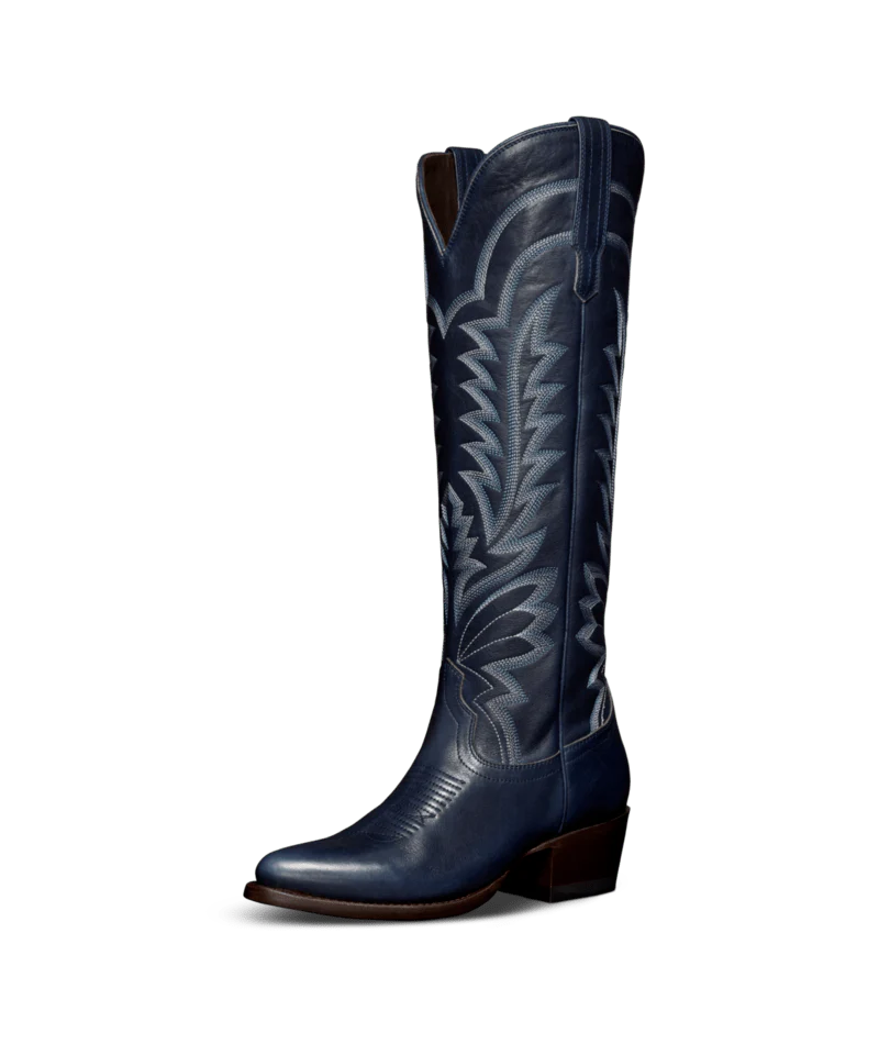 Tecovas Abby Navy Cowhide Boots - Image 3