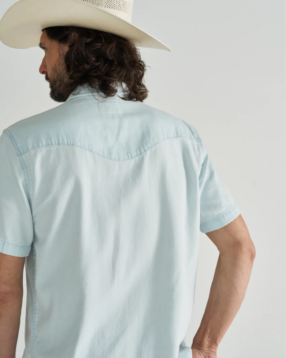 Tecovas Denim Pearl Snap Short Sleeve Ultra Light - Image 3
